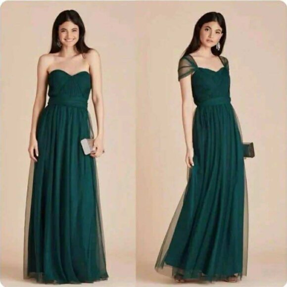 Birdy Grey Emerald Green Tulle Bridesmaid Dress - Picture 1 of 4